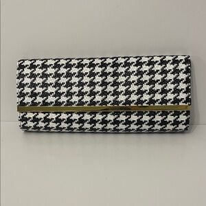 Joan Rivers Houndstooth Clutch with Gold Accent